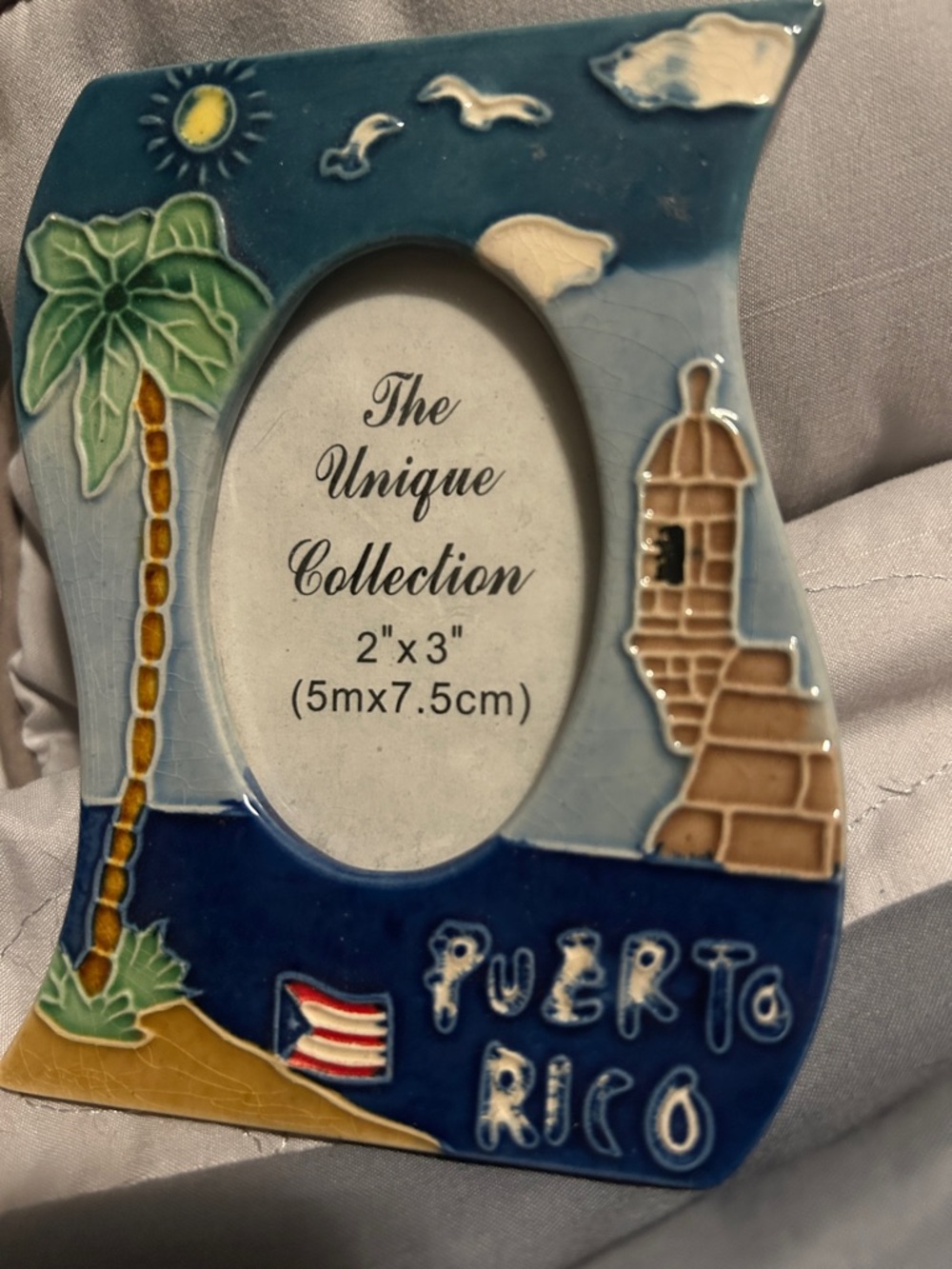 ⚡️Puerto Rico Ceramic Photo Frame - Blue - Picture 2 of 3
